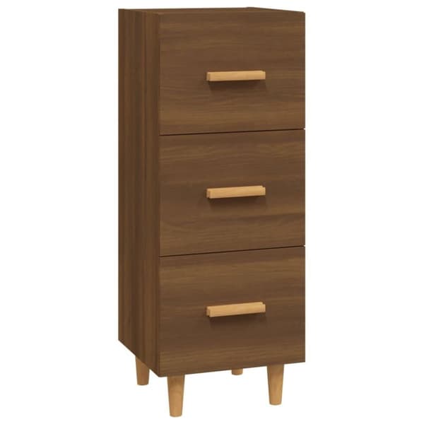 vidaXL skænk 34,5x34x90 cm konstrueret træ brun egetræsfarve