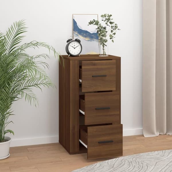 vidaXL skænk 40x33x70 cm konstrueret træ brun egetræsfarve