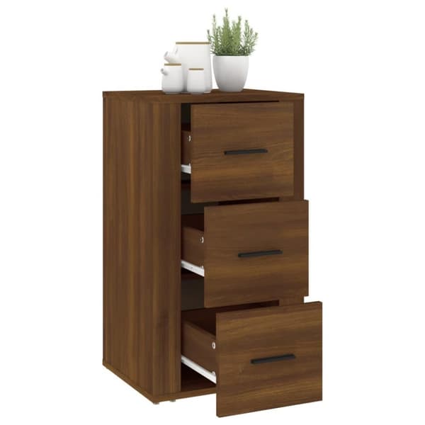 vidaXL skænk 40x33x70 cm konstrueret træ brun egetræsfarve