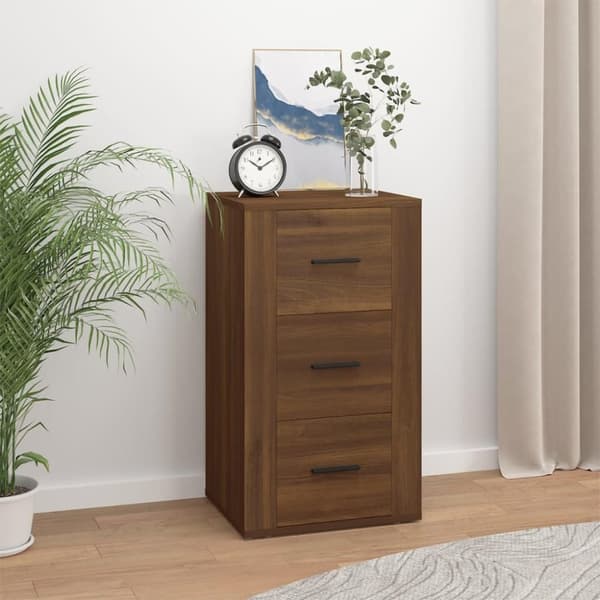 vidaXL skænk 40x33x70 cm konstrueret træ brun egetræsfarve