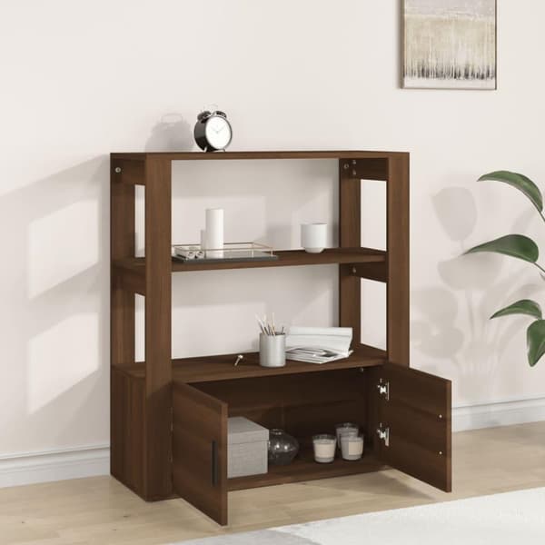 vidaXL Senkki ruskea tammi 80x30x90 cm tekninen puu