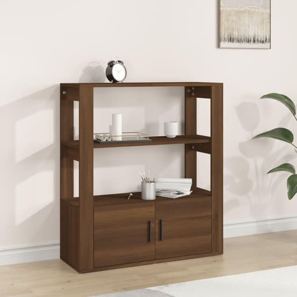 vidaXL Senkki ruskea tammi 80x30x90 cm tekninen puu
