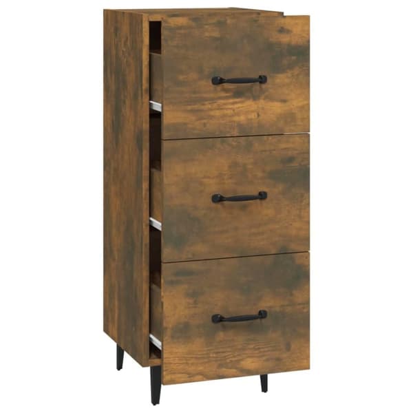 vidaXL Skänk rökfärgad ek 34,5x34x90 cm konstruerat trä