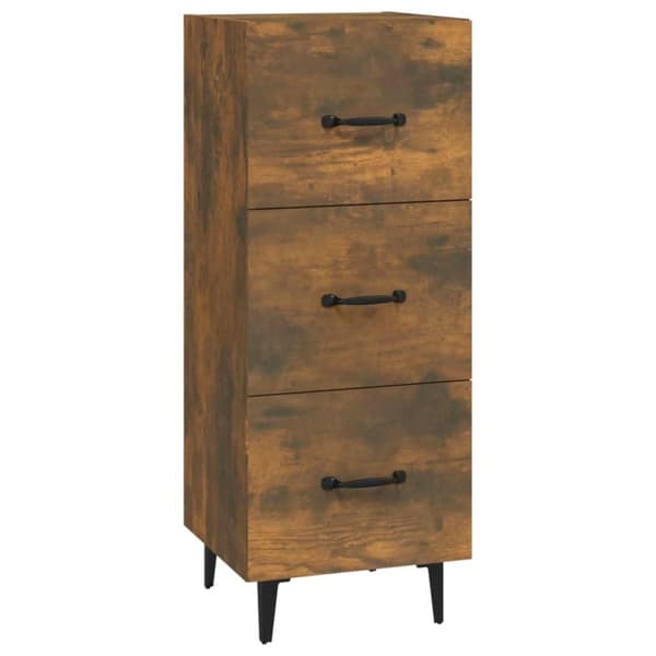 vidaXL Skänk rökfärgad ek 34,5x34x90 cm konstruerat trä
