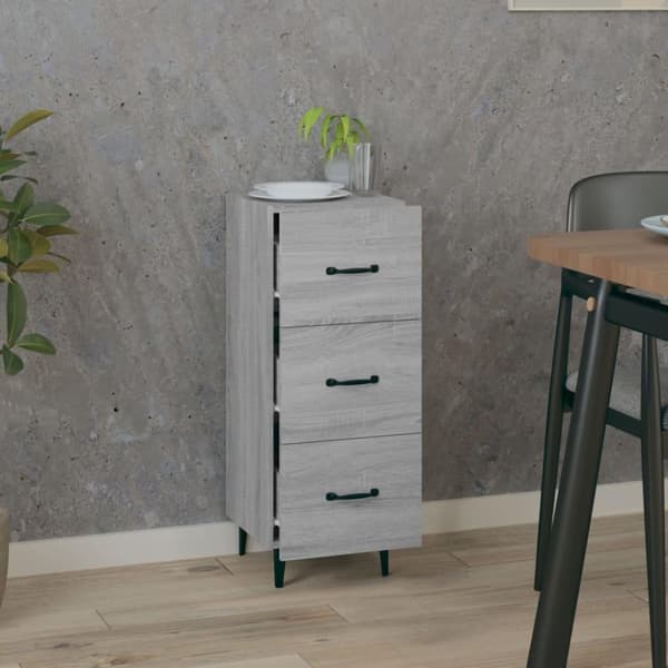 vidaXL Skjenk grå sonoma 34,5x34x90 cm konstruert tre