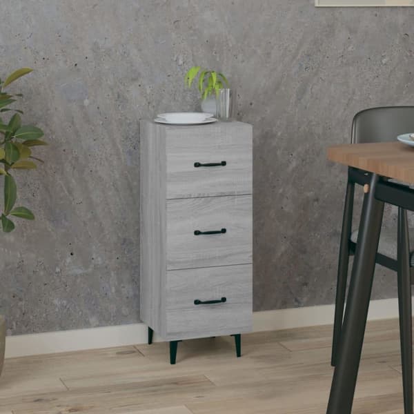 vidaXL Skjenk grå sonoma 34,5x34x90 cm konstruert tre