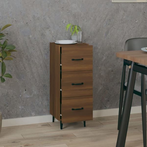 vidaXL Skjenk brun eik 34,5x34x90 cm konstruert tre