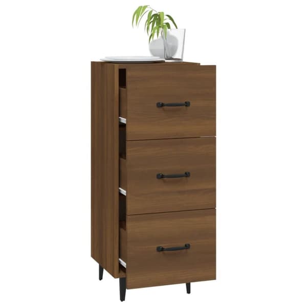 vidaXL Skjenk brun eik 34,5x34x90 cm konstruert tre