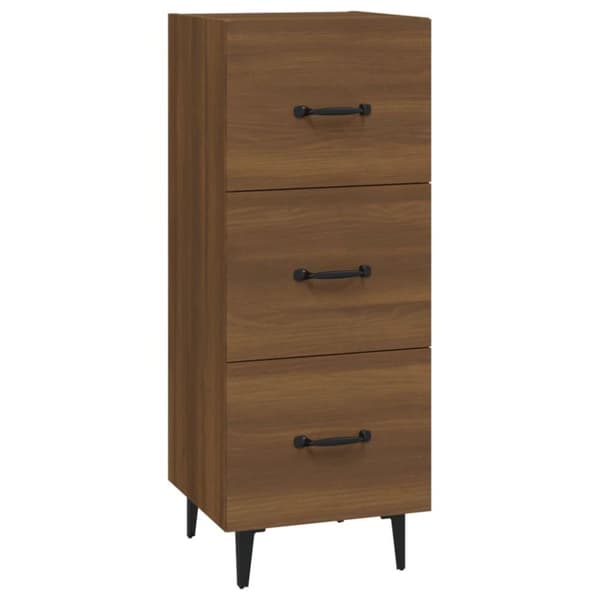 vidaXL Skjenk brun eik 34,5x34x90 cm konstruert tre