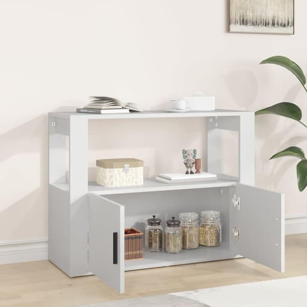 vidaXL Skåp vit 80x30x60 cm konstruerat trä