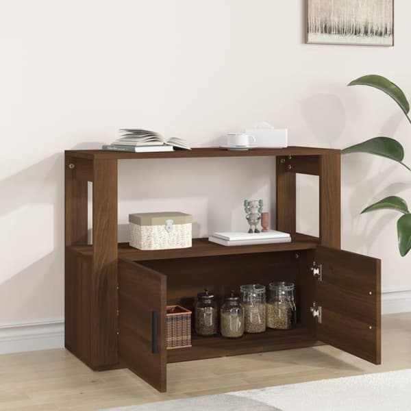 vidaXL Skjenk brun eik 80x30x60 cm konstruert tre