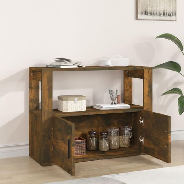 vidaXL Skjenk røkt eik 80x30x60 cm konstruert tre