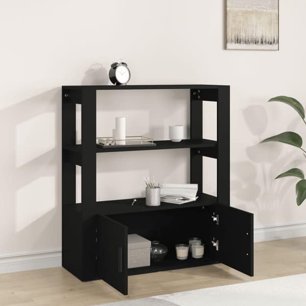 vidaXL Skänk svart 80x30x90 cm konstruerat trä