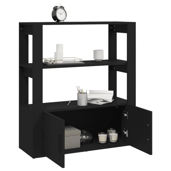 vidaXL Skänk svart 80x30x90 cm konstruerat trä