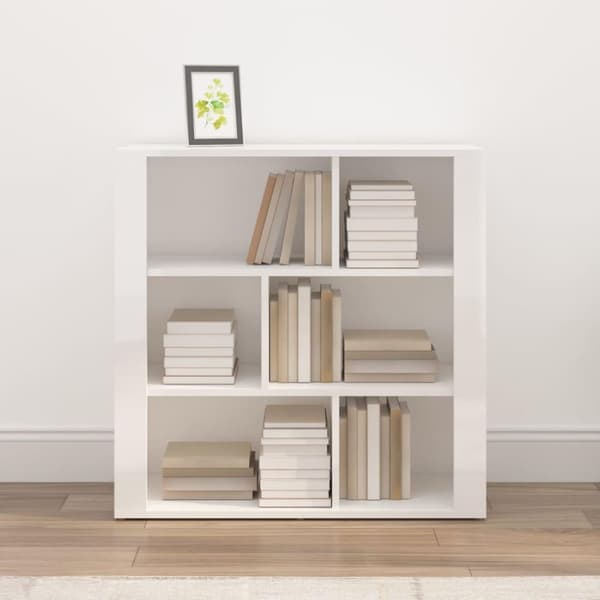 vidaXL Skjenk høyglans hvit 80x30x80 cm konstruert tre