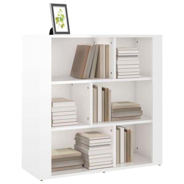 vidaXL Skjenk høyglans hvit 80x30x80 cm konstruert tre