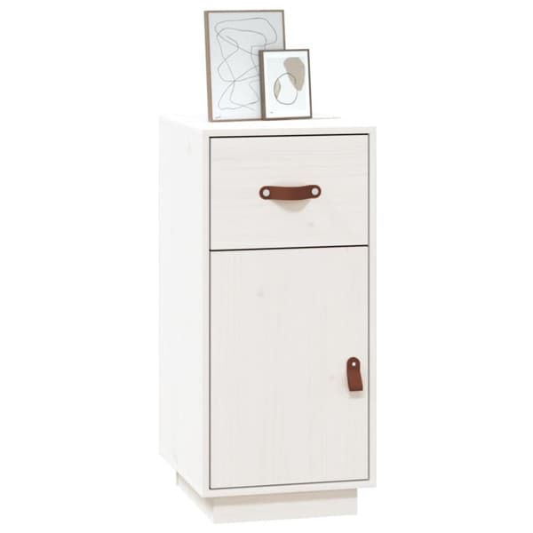 vidaXL Skjenk hvit 34x40x75 cm heltre furu