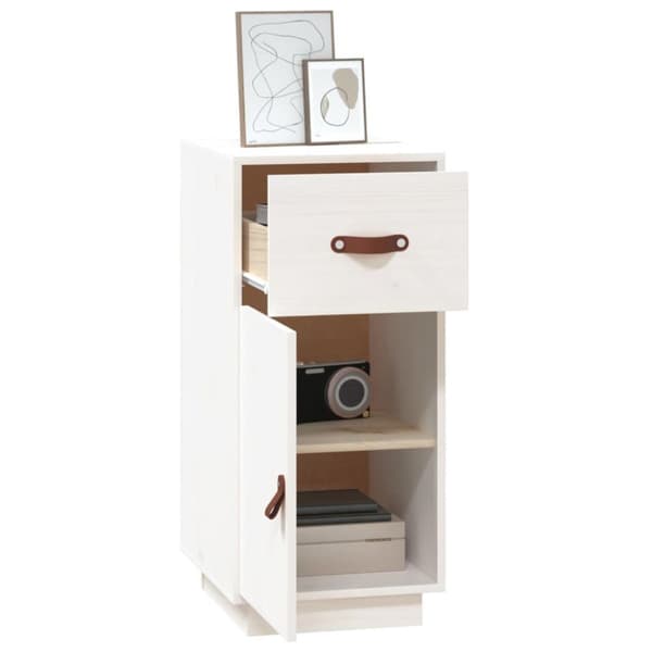 vidaXL Skjenk hvit 34x40x75 cm heltre furu