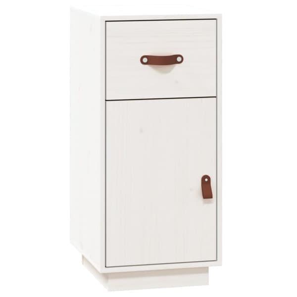 vidaXL Skjenk hvit 34x40x75 cm heltre furu