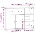 Miniatyrbilde 10 av 11: vidaXL Skjenk 98,5x40x75 cm heltre furu