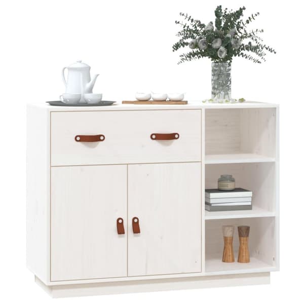 vidaXL Skänk vit 98,5x40x75 cm massiv furu