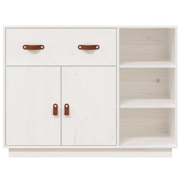 vidaXL Skänk vit 98,5x40x75 cm massiv furu