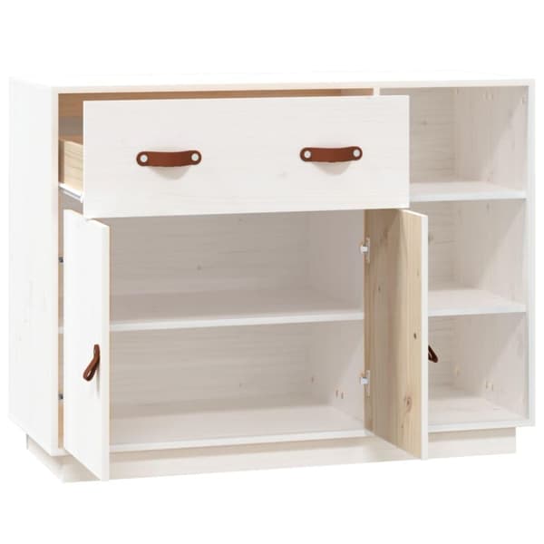 vidaXL Skänk vit 98,5x40x75 cm massiv furu