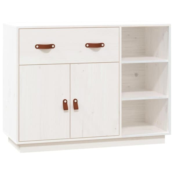 vidaXL Skänk vit 98,5x40x75 cm massiv furu
