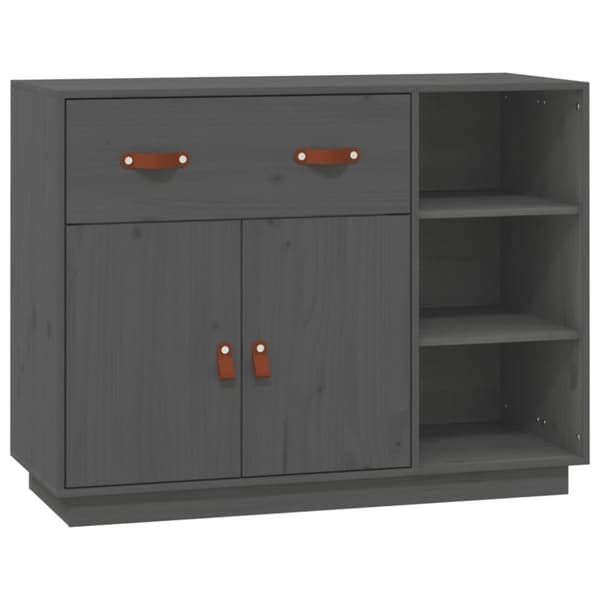 vidaXL Skåp grå 98,5x40x75 cm massiv furu