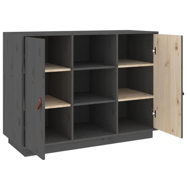 vidaXL Byrå grå 100x40x75 cm massiv furu