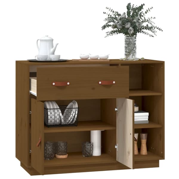 vidaXL Skjenk honningbrun 98,5x40x75 cm heltre furu