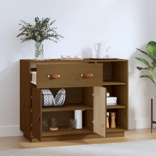 vidaXL Skjenk honningbrun 98,5x40x75 cm heltre furu