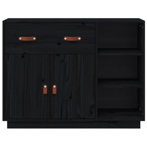 vidaXL Skjenk svart 98,5x40x75 cm heltre furu