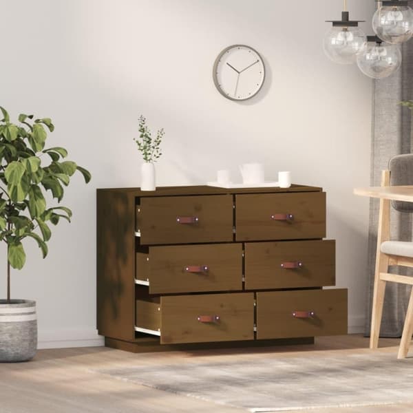 vidaXL Skjenk honningbrun 100x40x75 cm heltre furu