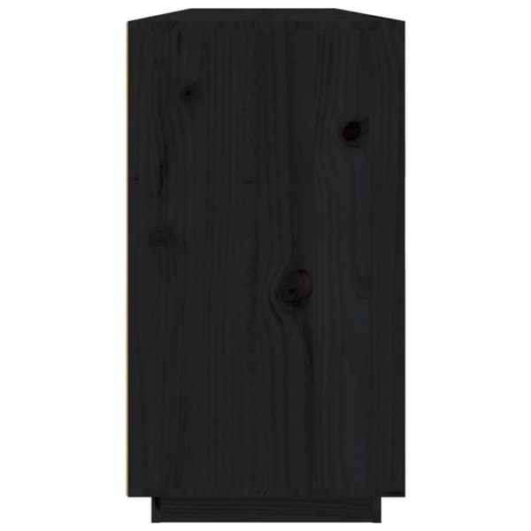 vidaXL Skjenk svart 100x40x75 cm heltre furu