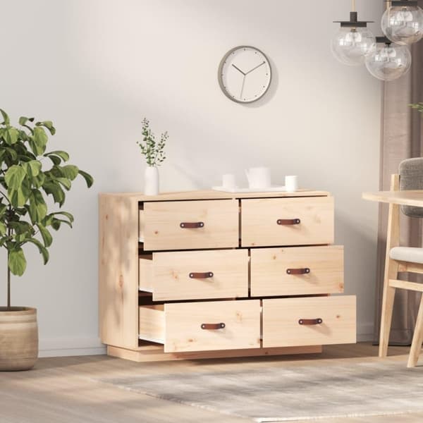vidaXL Byrå 100x40x75 cm massiv furu