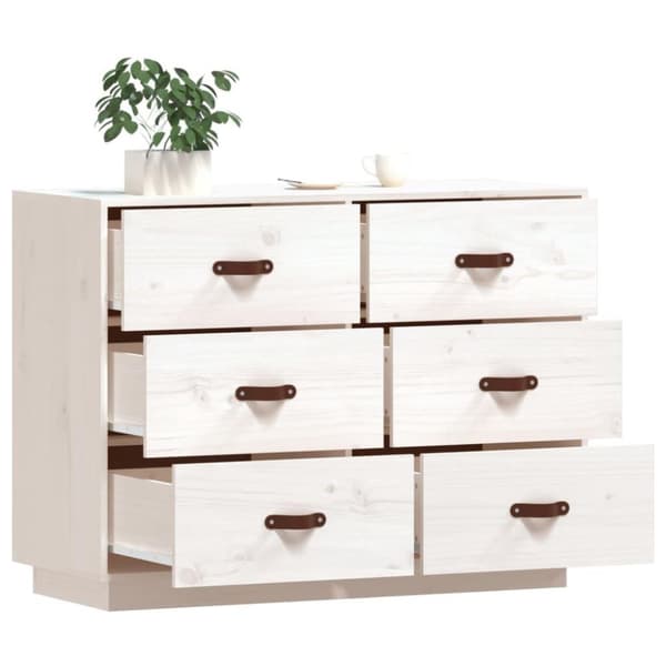 vidaXL Skjenk hvit 100x40x75 cm heltre furu