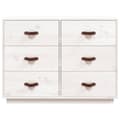 Miniatyrbilde 5 av 10: vidaXL Skjenk hvit 100x40x75 cm heltre furu