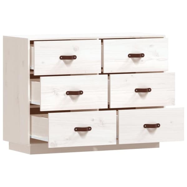 vidaXL Skjenk hvit 100x40x75 cm heltre furu