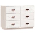 Miniatyrbilde 1 av 10: vidaXL Skjenk hvit 100x40x75 cm heltre furu