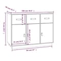Miniatyrbilde 10 av 11: vidaXL Skjenk 100x40x75 cm heltre furu