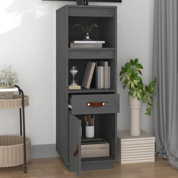 vidaXL Highboard grå 34x40x108,5 cm heltre furu