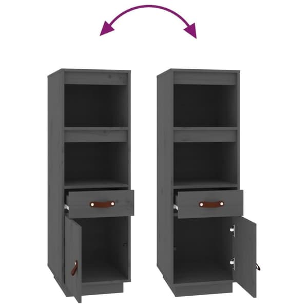 vidaXL Highboard grå 34x40x108,5 cm heltre furu