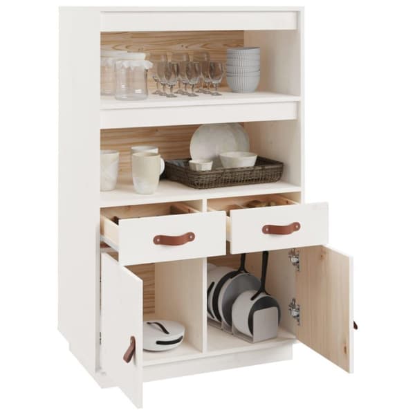 vidaXL Vitrinskåp vit 34x40x108,5 cm massiv furu