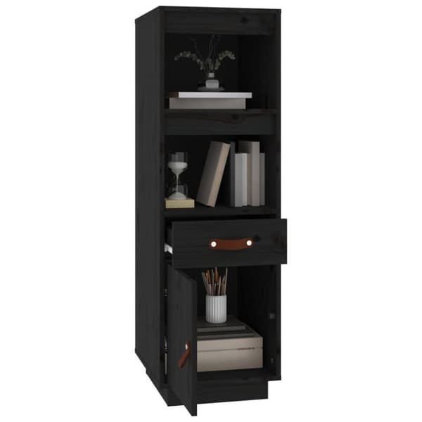 vidaXL Highboard svart 34x40x108,5 cm heltre furu