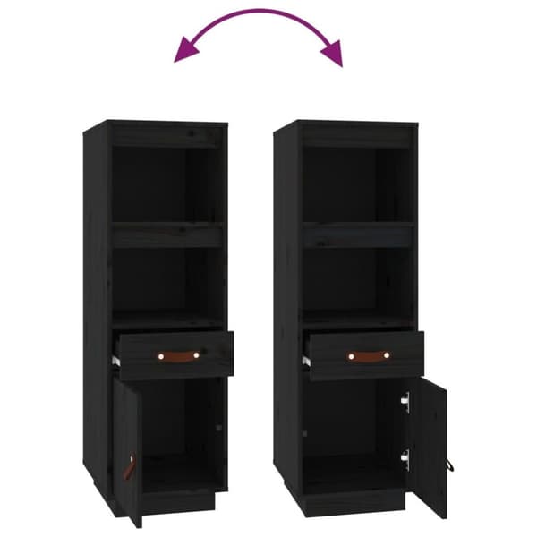 vidaXL Highboard svart 34x40x108,5 cm heltre furu