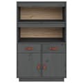 Miniatyrbilde 5 av 11: vidaXL Highboard grå 67x40x108,5 cm heltre furu