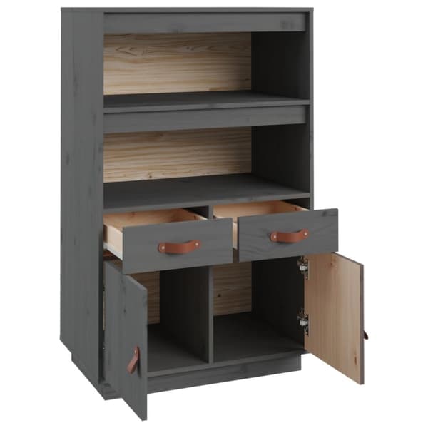 vidaXL Highboard grå 67x40x108,5 cm heltre furu