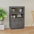 Miniatyrbilde 11 av 11: vidaXL Highboard grå 67x40x108,5 cm heltre furu
