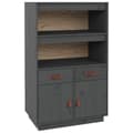 Miniatyrbilde 1 av 11: vidaXL Highboard grå 67x40x108,5 cm heltre furu